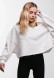 Ivory color three-thread sweatshirt with voluminous sleeves